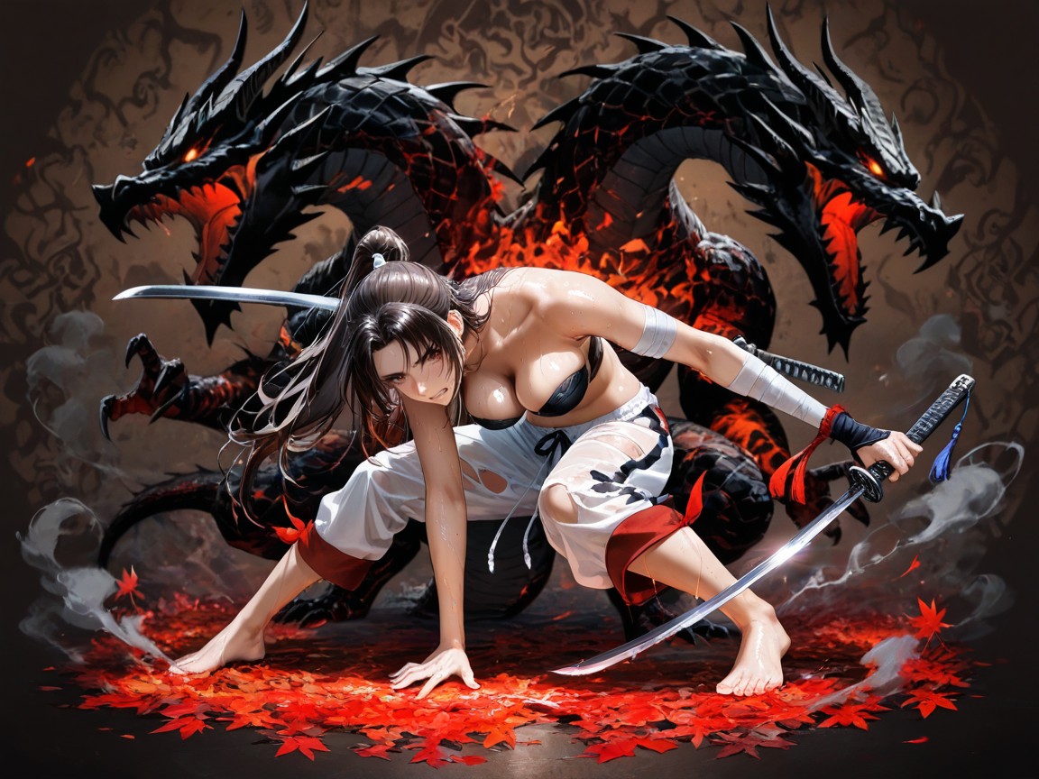Panoramic View, Dragon Shadow Background, 18+ Hentai AI Porn