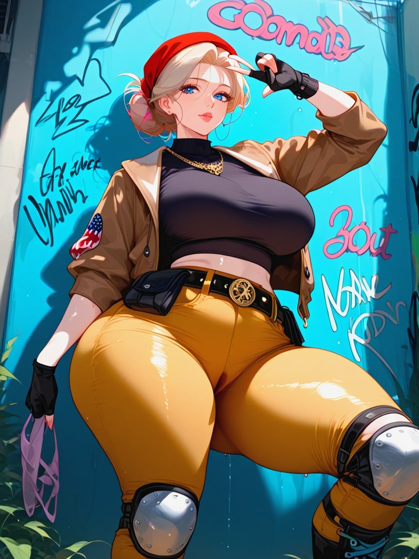 Solo, Knee Pads, Gigantic Ass Hentai AI Porn