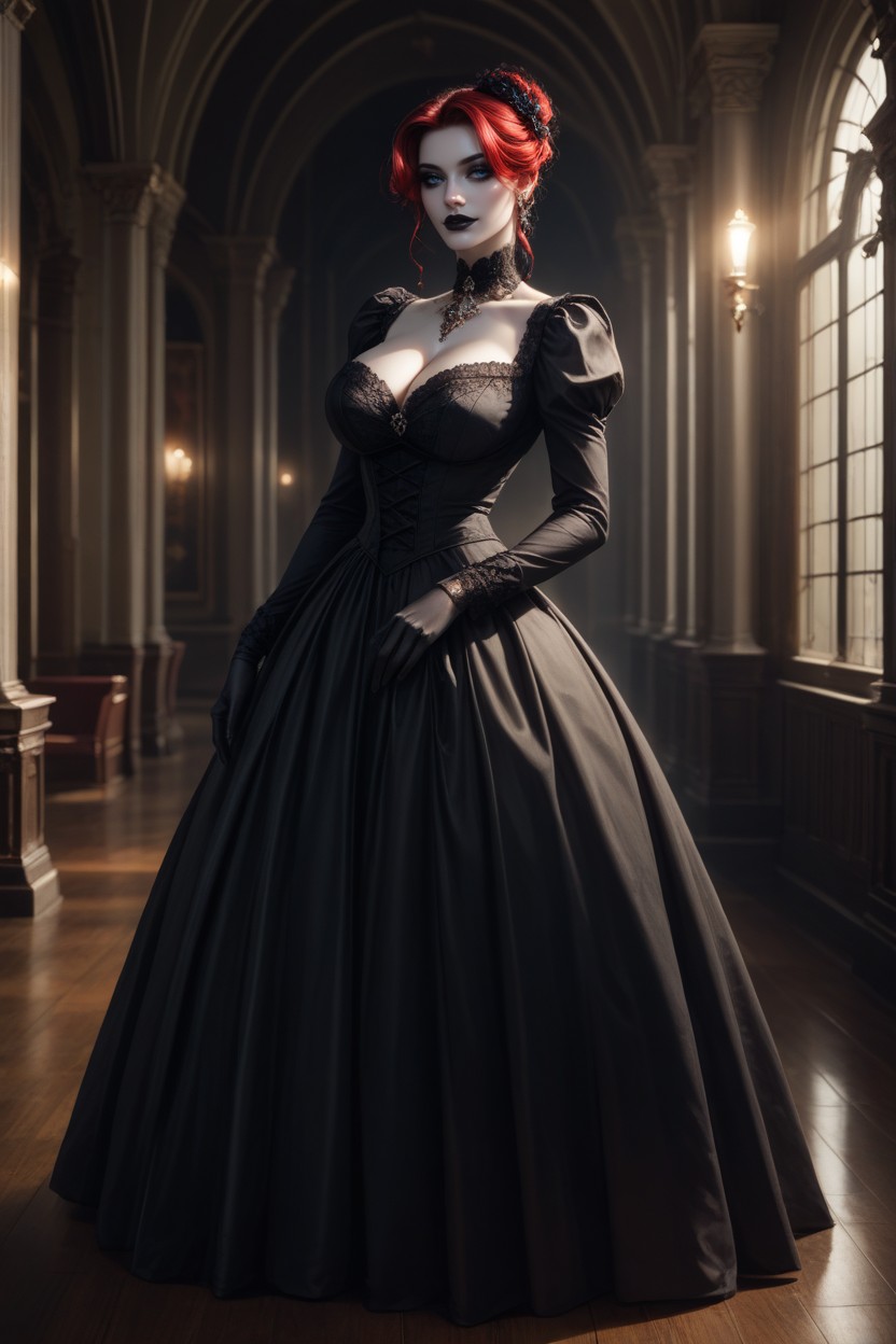 Ultra Detailed, An Image Of A White Scottish Old Goth Woman She Is Of The Goth Woman Culture, Cinematic Lighting Hentai AI Porn