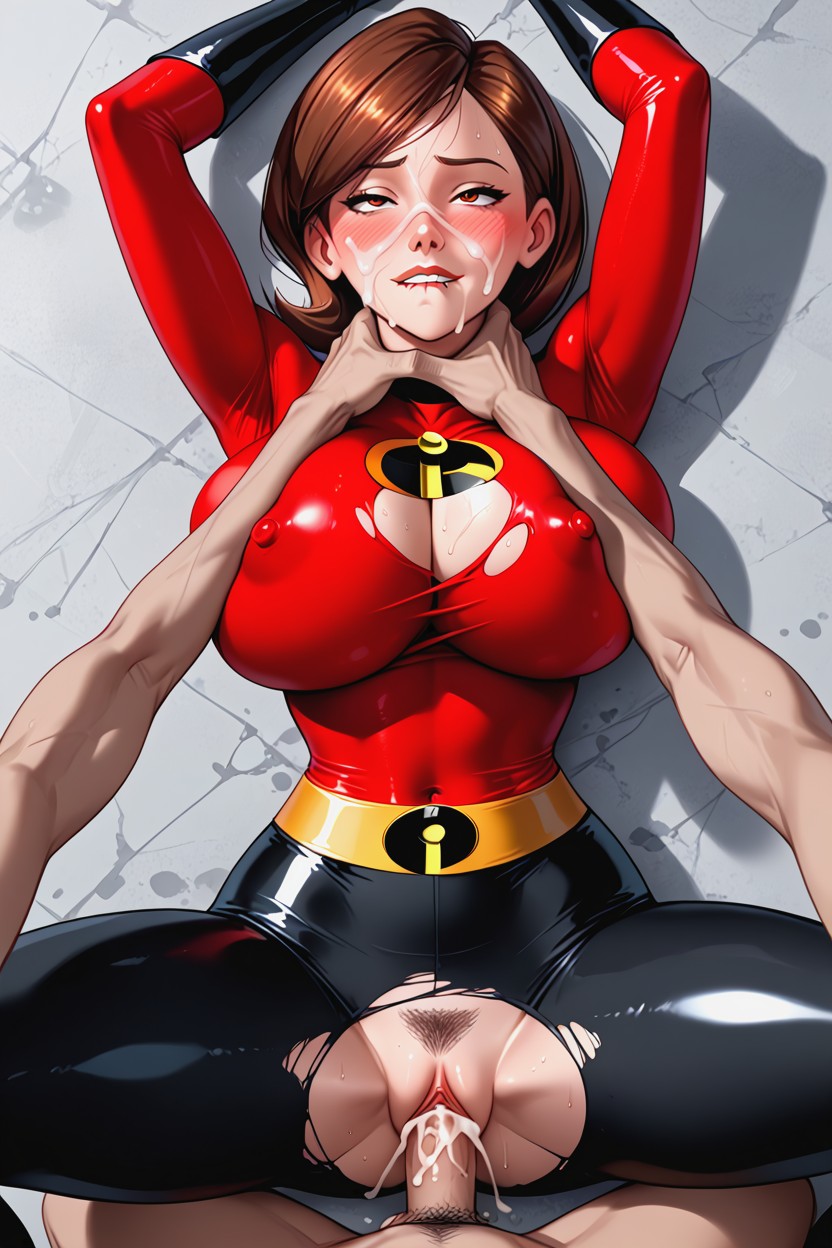 His Hand On Her Neck, Lying On Ground, Rounded Ass AI Porn