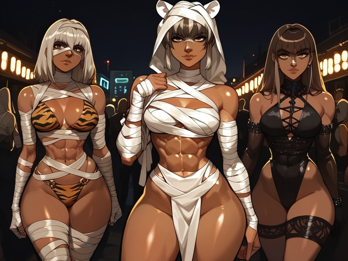 Heavy Body Wraps, 1 Person, Mummy Mask Hentai AI Porn