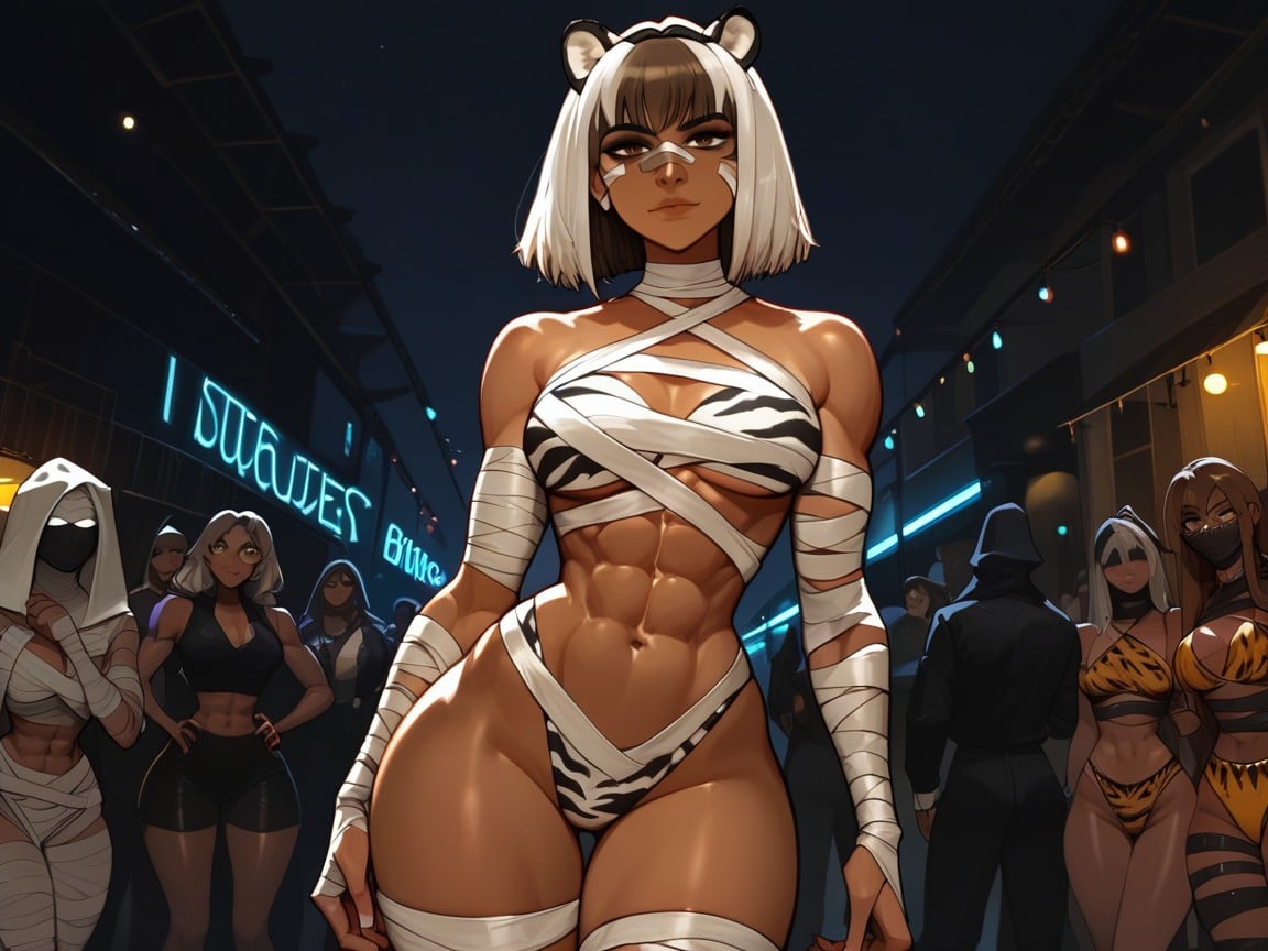Fit, Sharp Downturned Eyes, Squared Hips Hentai AI Porn