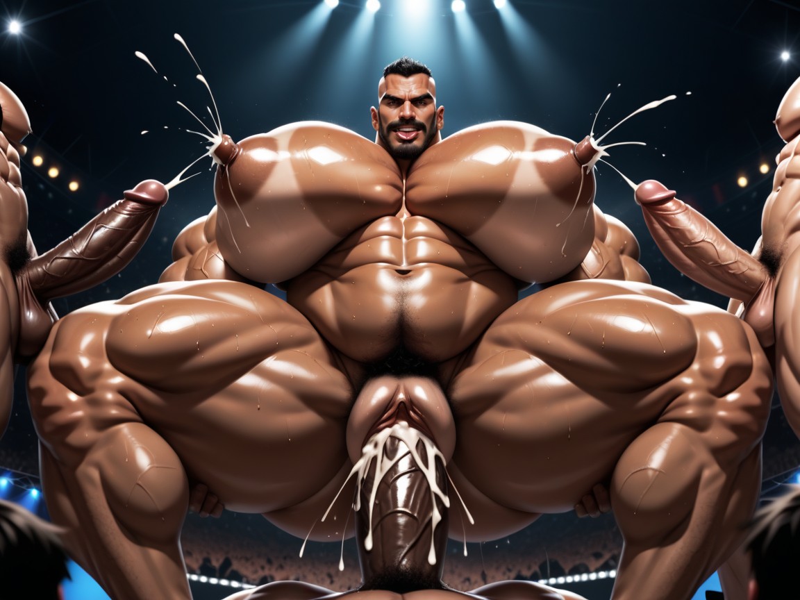 Heavy Shadow, Hands Spreading Ass Very Far Apart, Full Body AI Porn