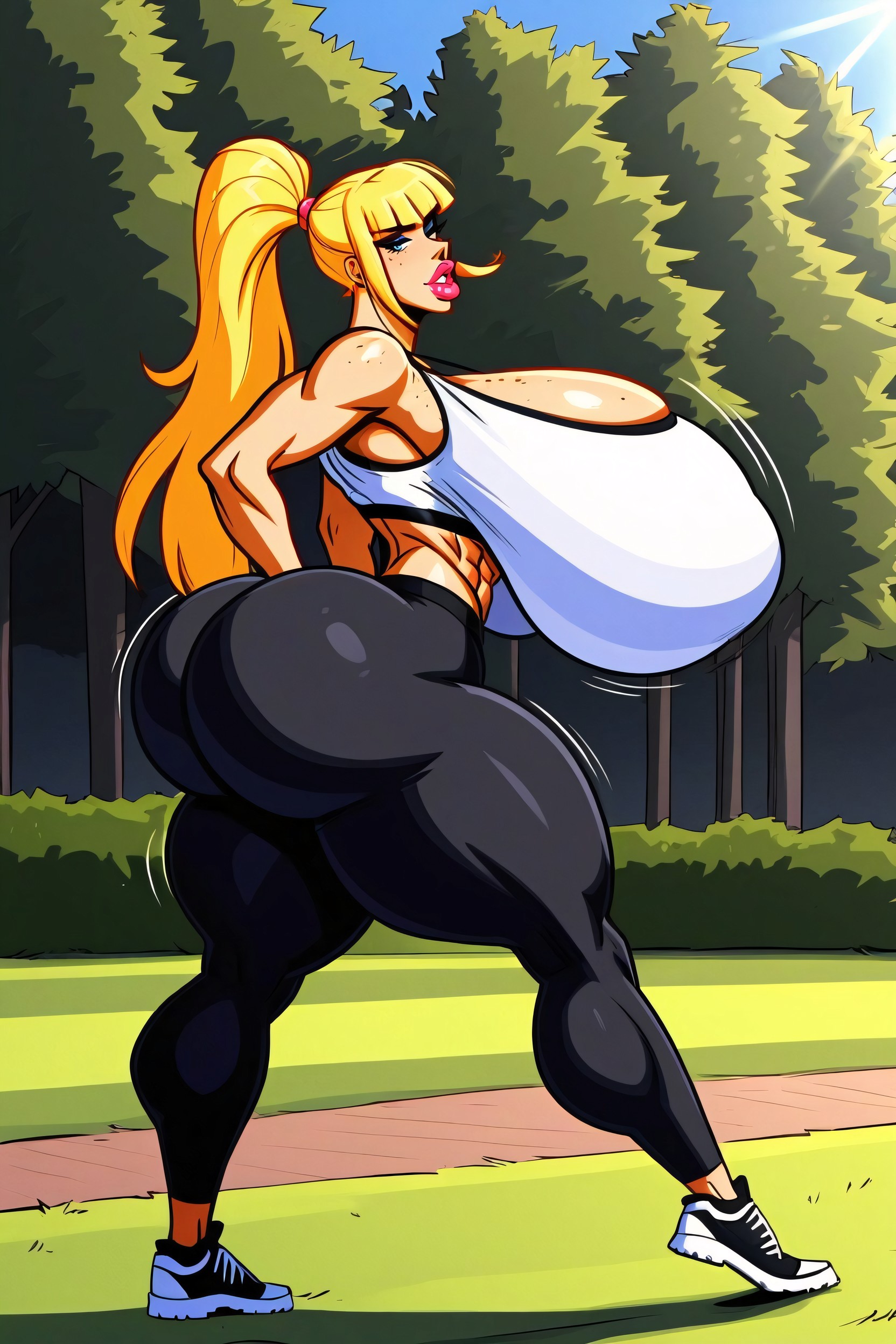 Side View, Fit, Extremely Large Ass AI Porn