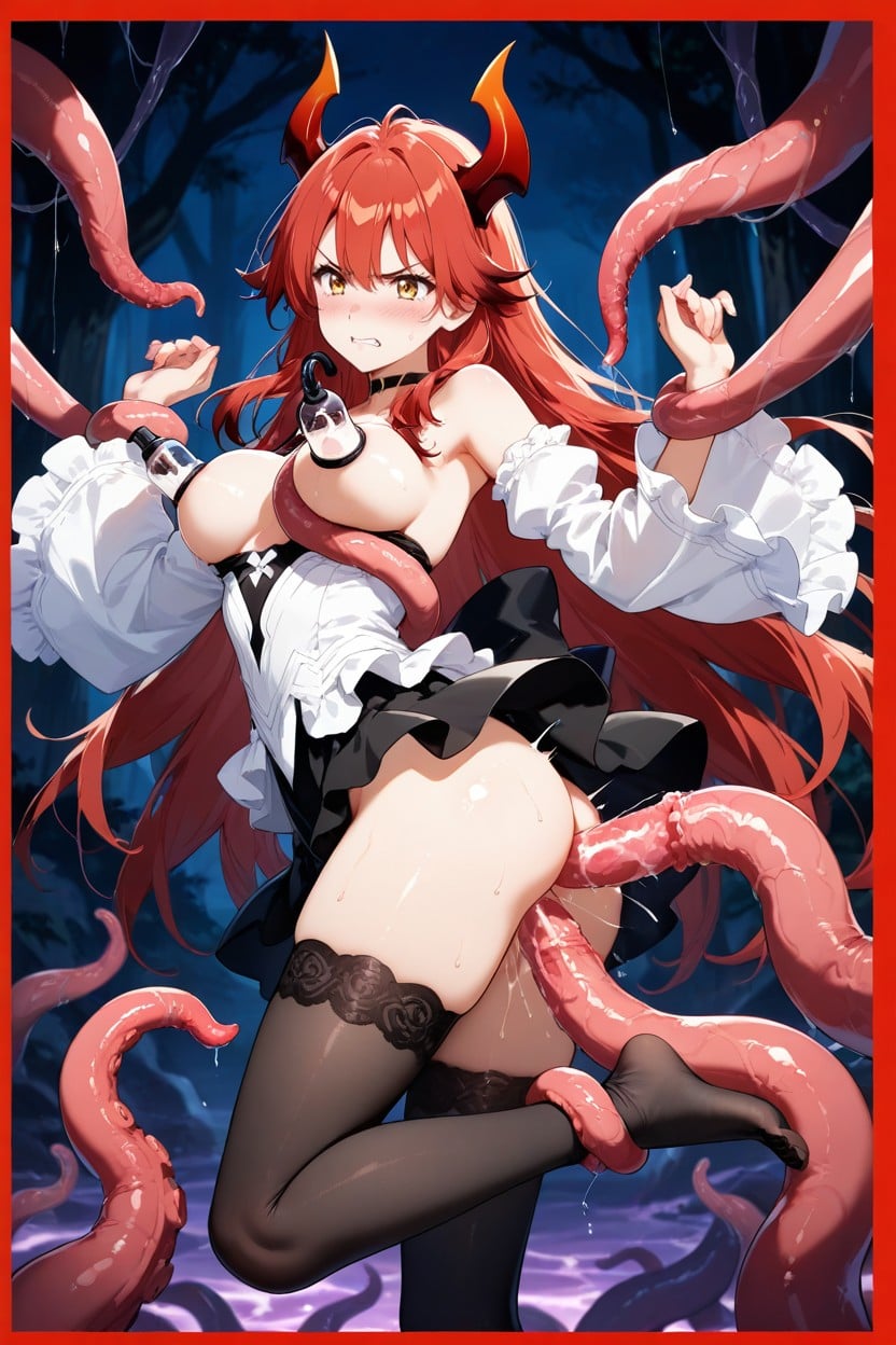 Hundreds Of Tentacles Invade Her Body, Medium Ass, Tentacle Milking Breasts Hentai AI Porn
