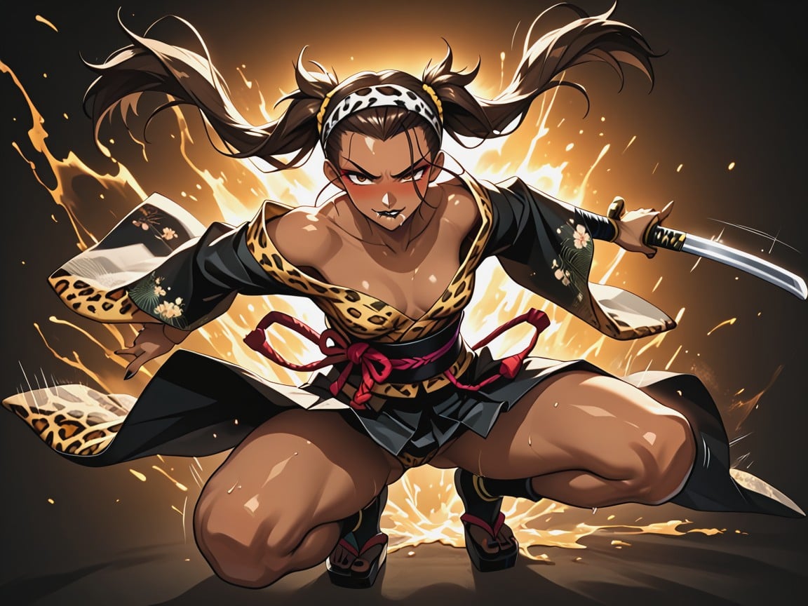 Athletic Chest Width, Low Torso Height, Samurai Hentai AI Porn