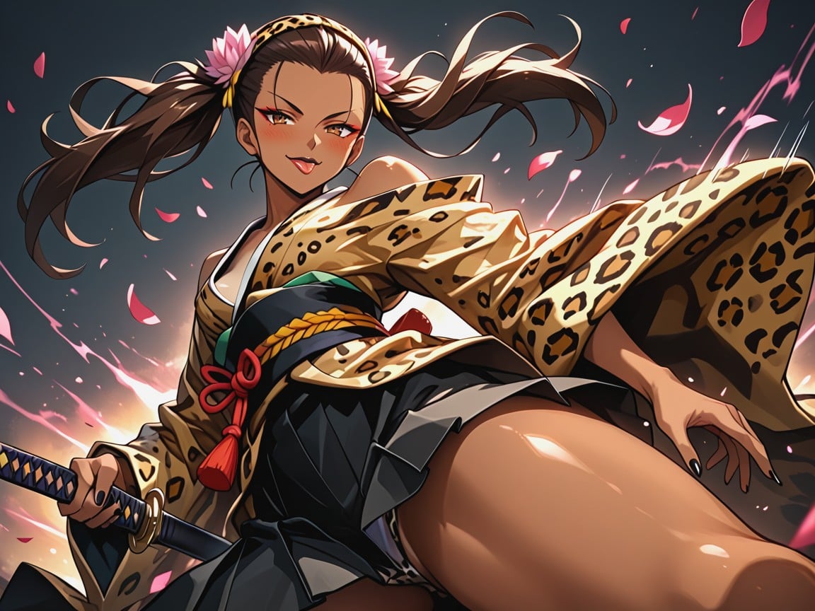 Small Breasts, Tongue Out, Motion Blur Hentai AI Porn