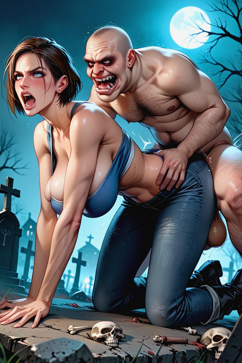 Floppy Breast, Yelling, Hate Fucking Jill Valentine AI Porn