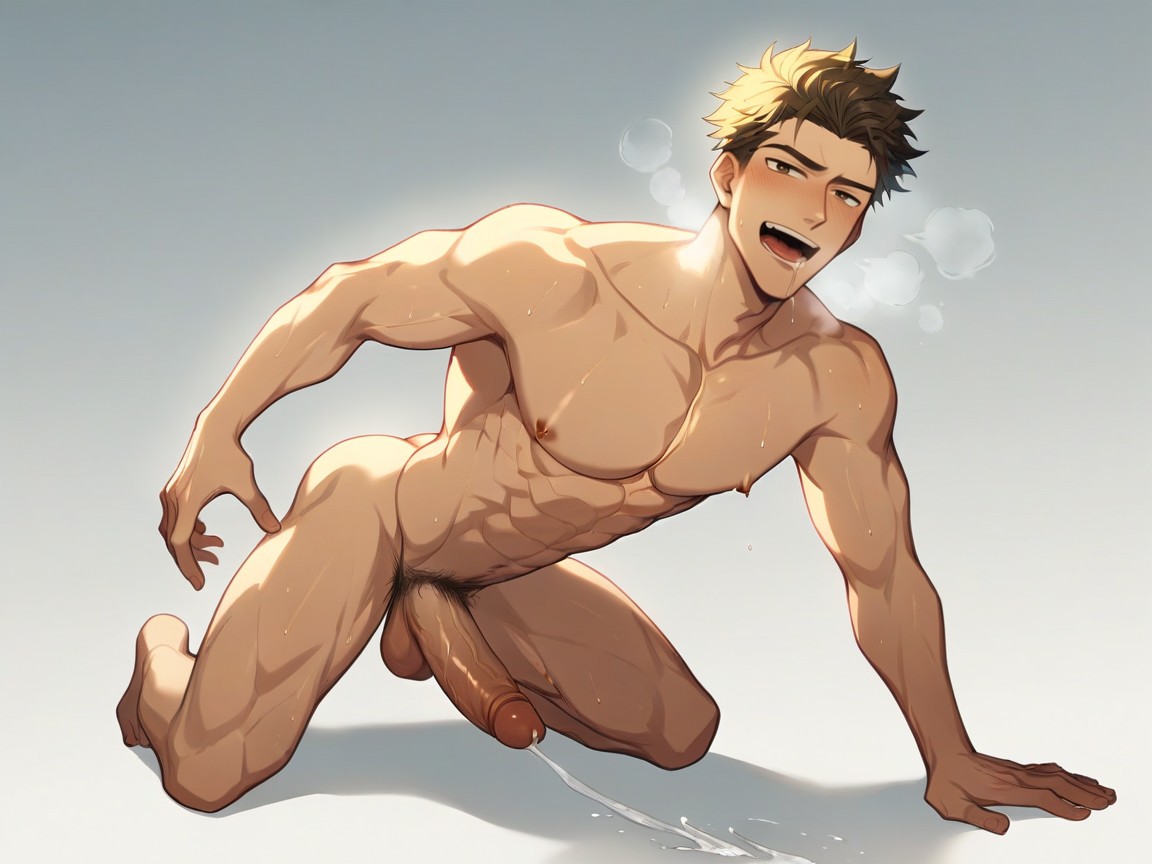 Groping, Head Tilt Up, Dark Brown Eyes AI Gay Porn
