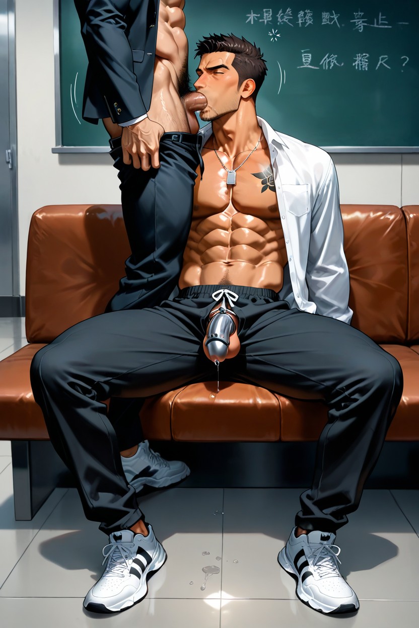Precum, Drooling, Messy Hair AI Gay Porn