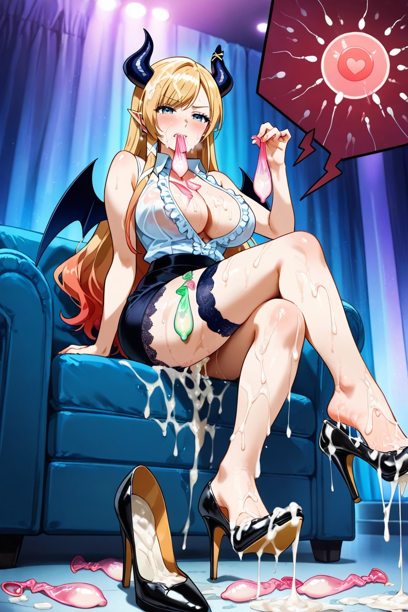 Skinny, Sperm Covered Feet, Cum On Legs Hentai AI Porn