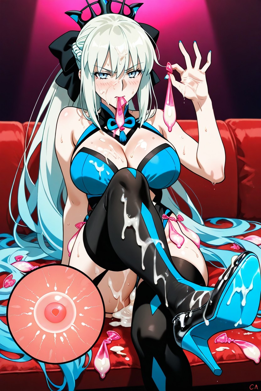 Swallowing Semen, Sitting, Cum On Shoes Hentai AI Porn