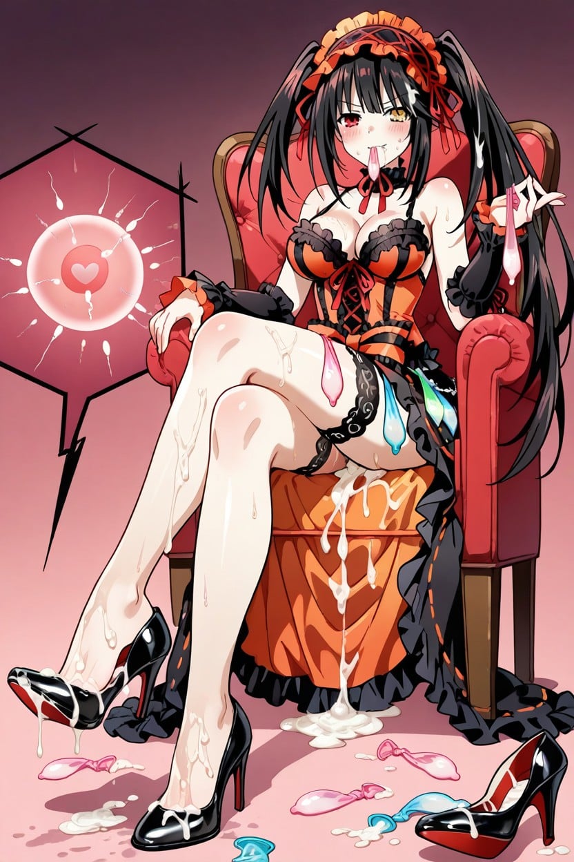 Holding A Used Condom In Hands, Wearing Condom, Angry Hate Eyes Hentai AI Porn