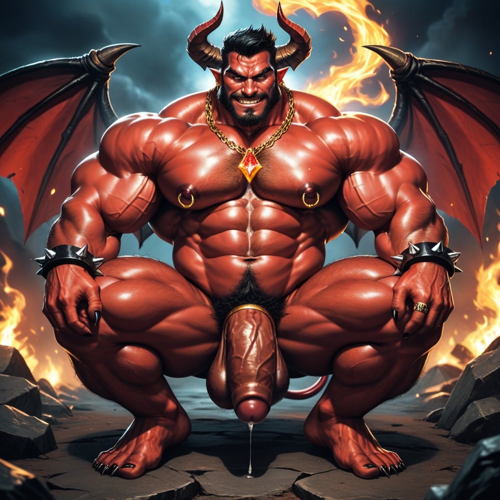 Huge Legs, Demon Claws On Fingers, Demon Horns AI Gay Porn