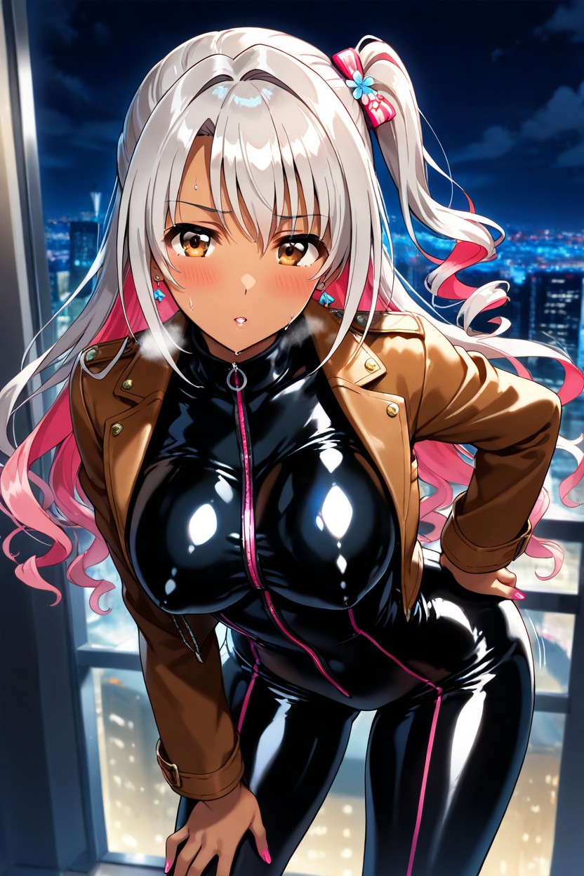 Pink Nail Polish, Long Sleeves, Long Hair Hentai AI Porn