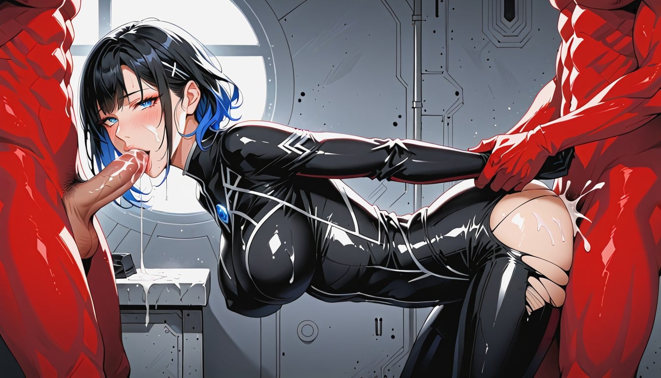 Bangs, Navel Exposed, 2 People Hentai AI Porn