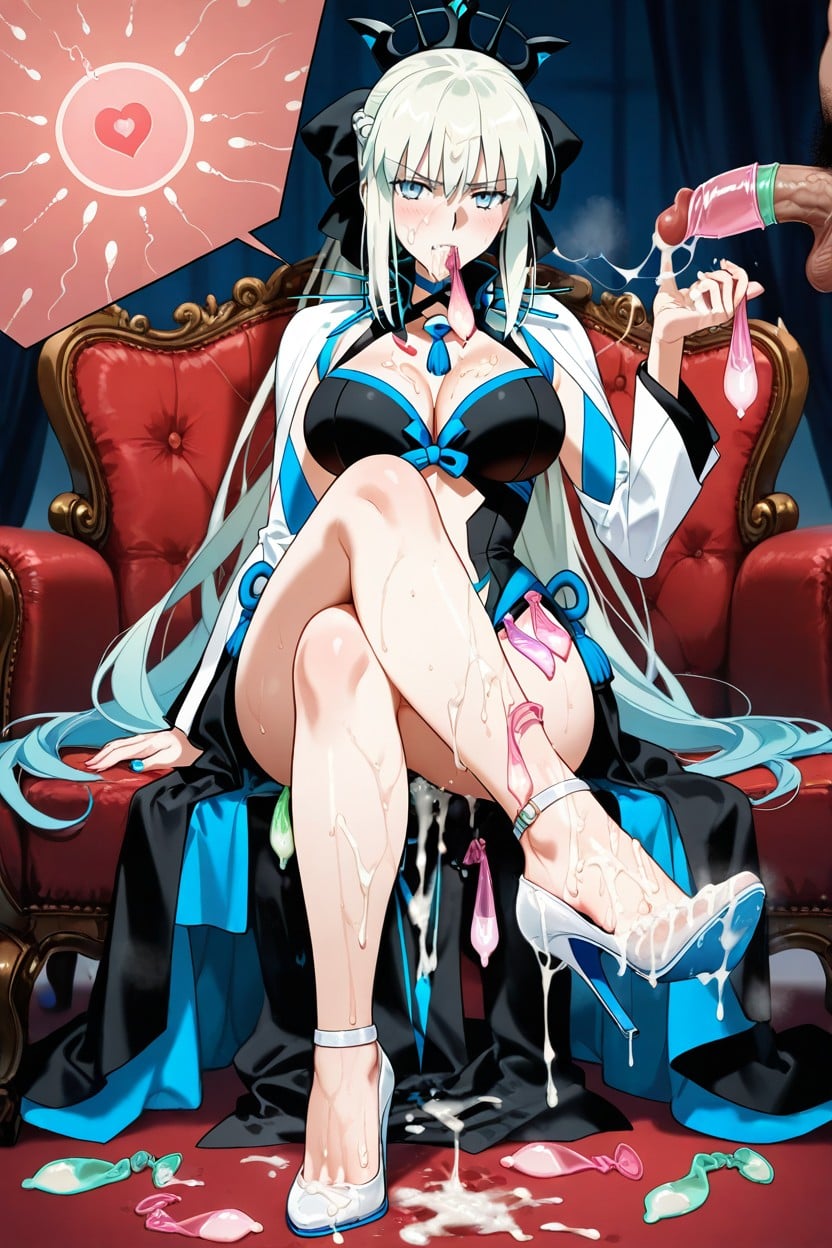 Wet Clothes, Wearing Condom, Sperm Covered Feet Hentai AI Porn