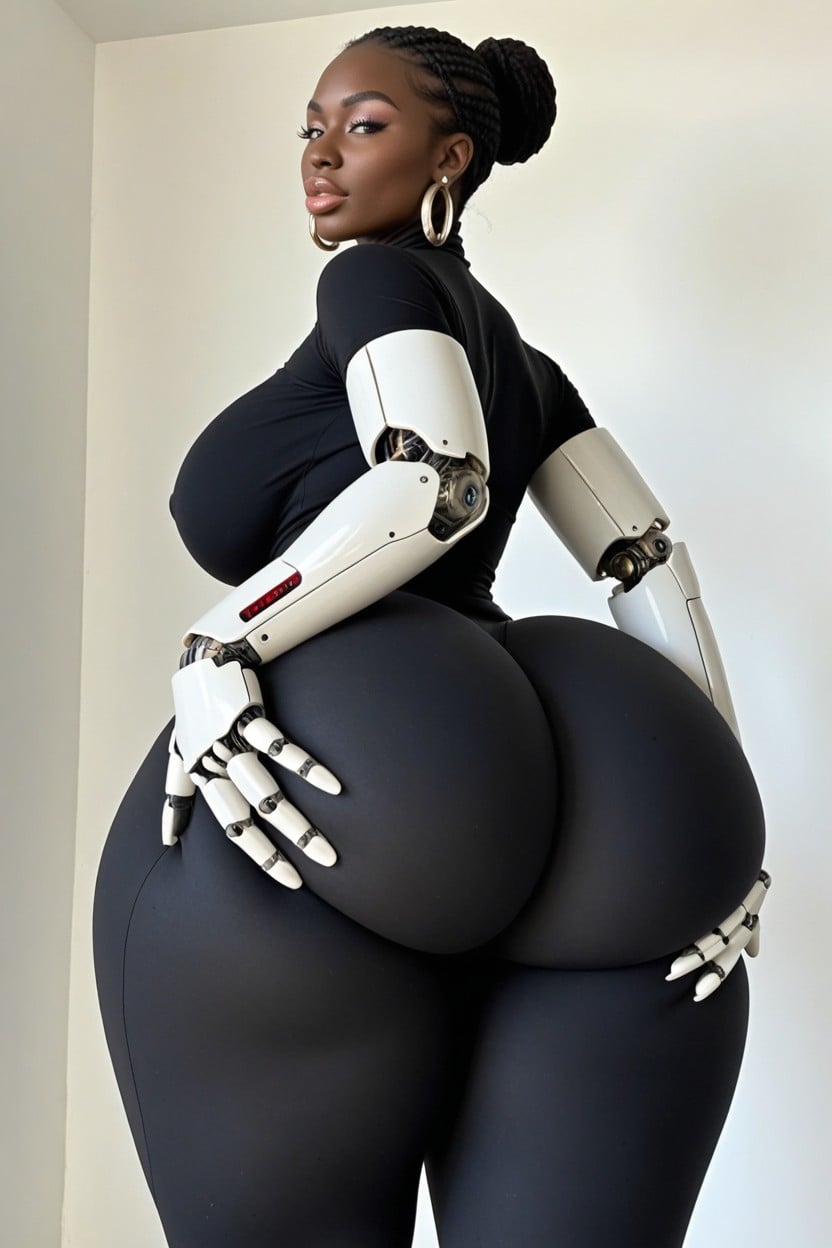 Visor, Giant Butt, Incredibly Large Ass Ebony AI Porn