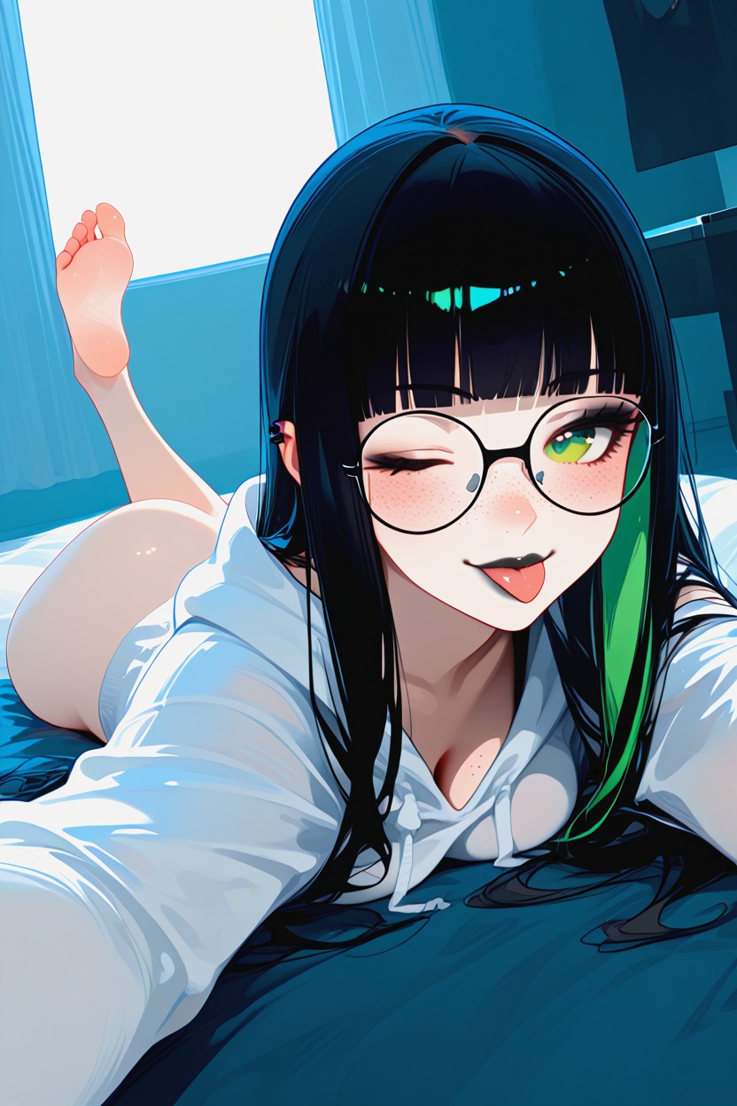 Goth, Medium Breast, Chest Freckles Hentai AI Porn