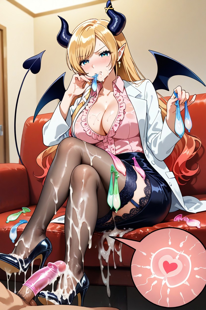 Footjob, Angry Hate Eyes, Sitting Hentai AI Porn