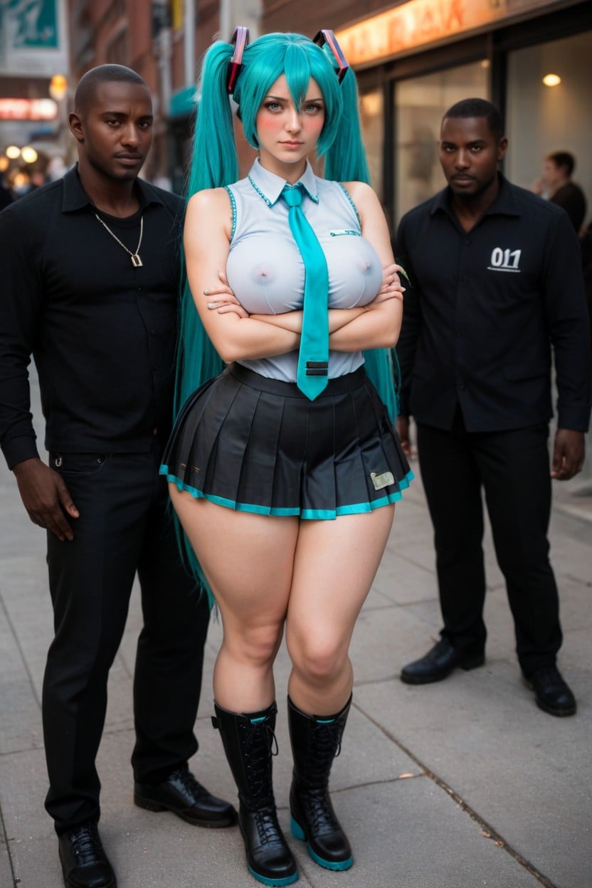 Detailed Nipples, African Man, Blue Tie AI Porn