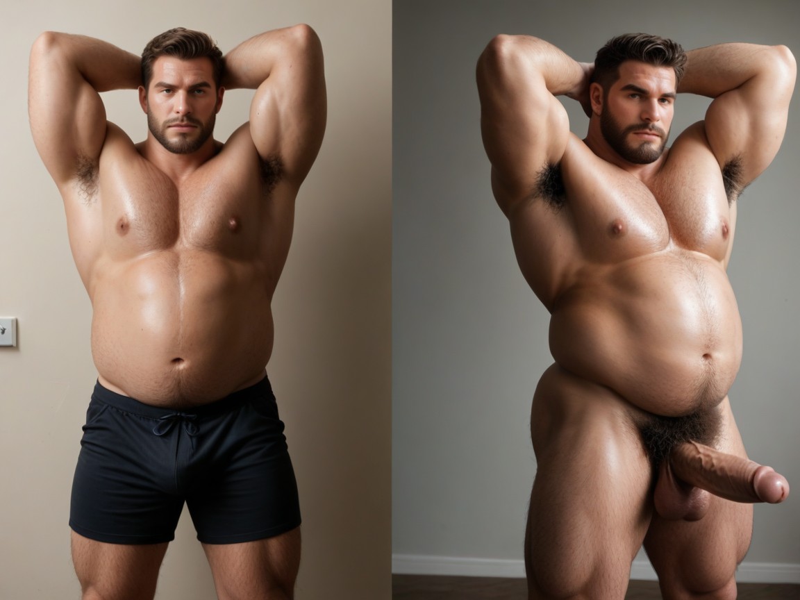 Excessive Armpit Hair Peek, Body Growth, Hyper Armpit Hair AI Gay Porn
