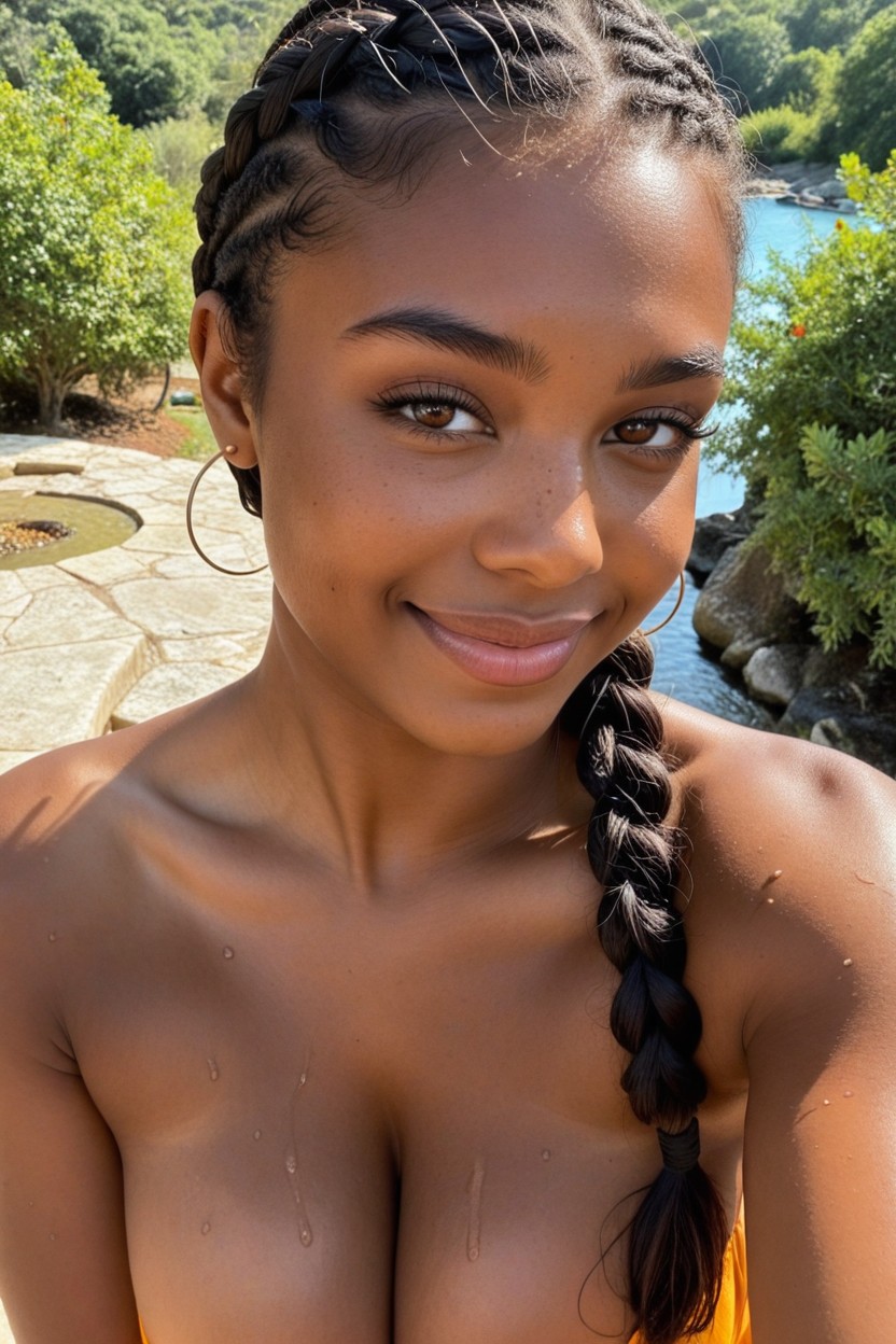 Sweaty, Brown Skin, Wide Hips AI Porn