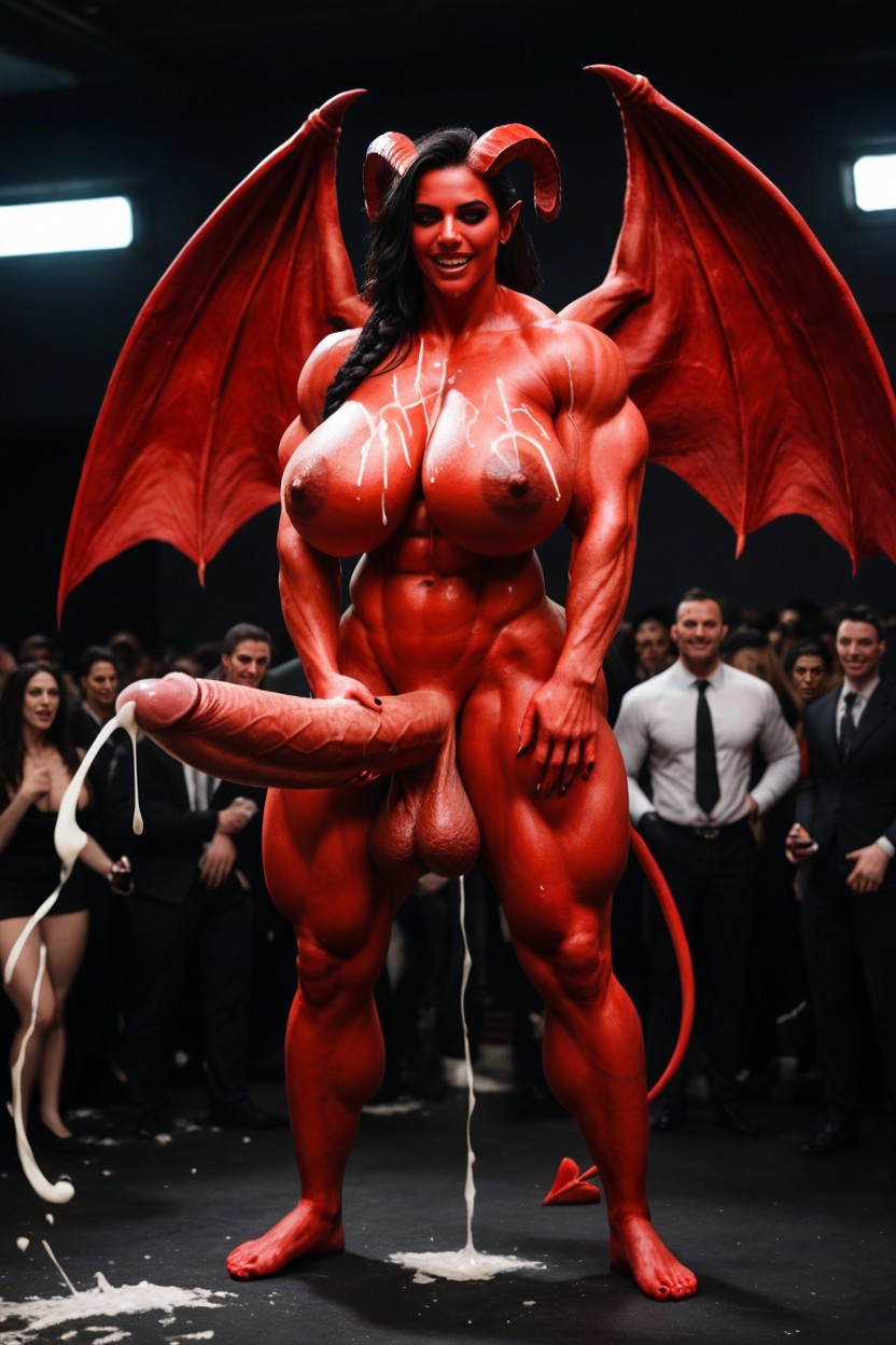 Futa Succubus Horns, Succubus, Messy Hair Shemale AI Porn