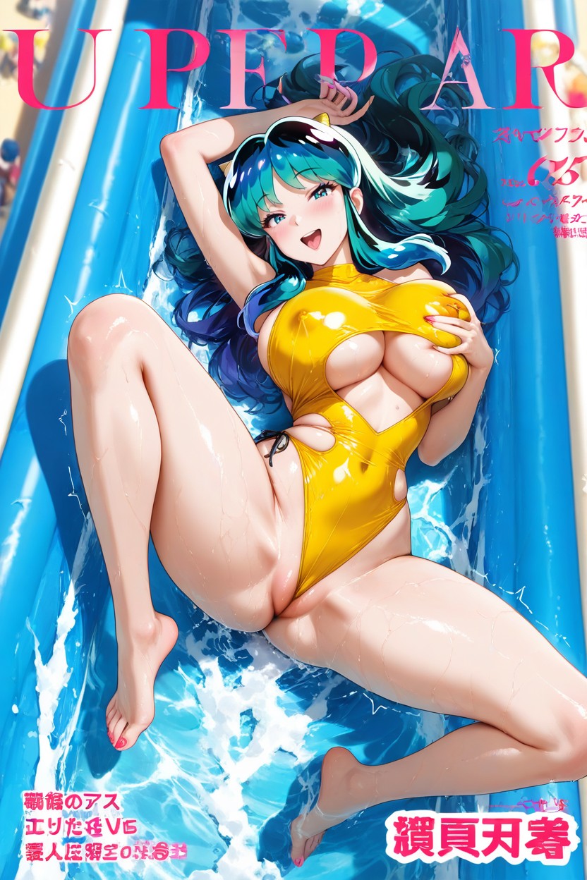 Footless, Looking At Viewer, Magazine Cover Hentai AI Porn