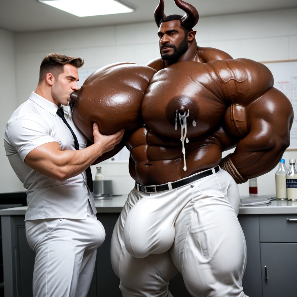 Floating Hands, Squeezing Nipple, Man Hyper Squishing Milk Man's Boobs AI Gay Porn
