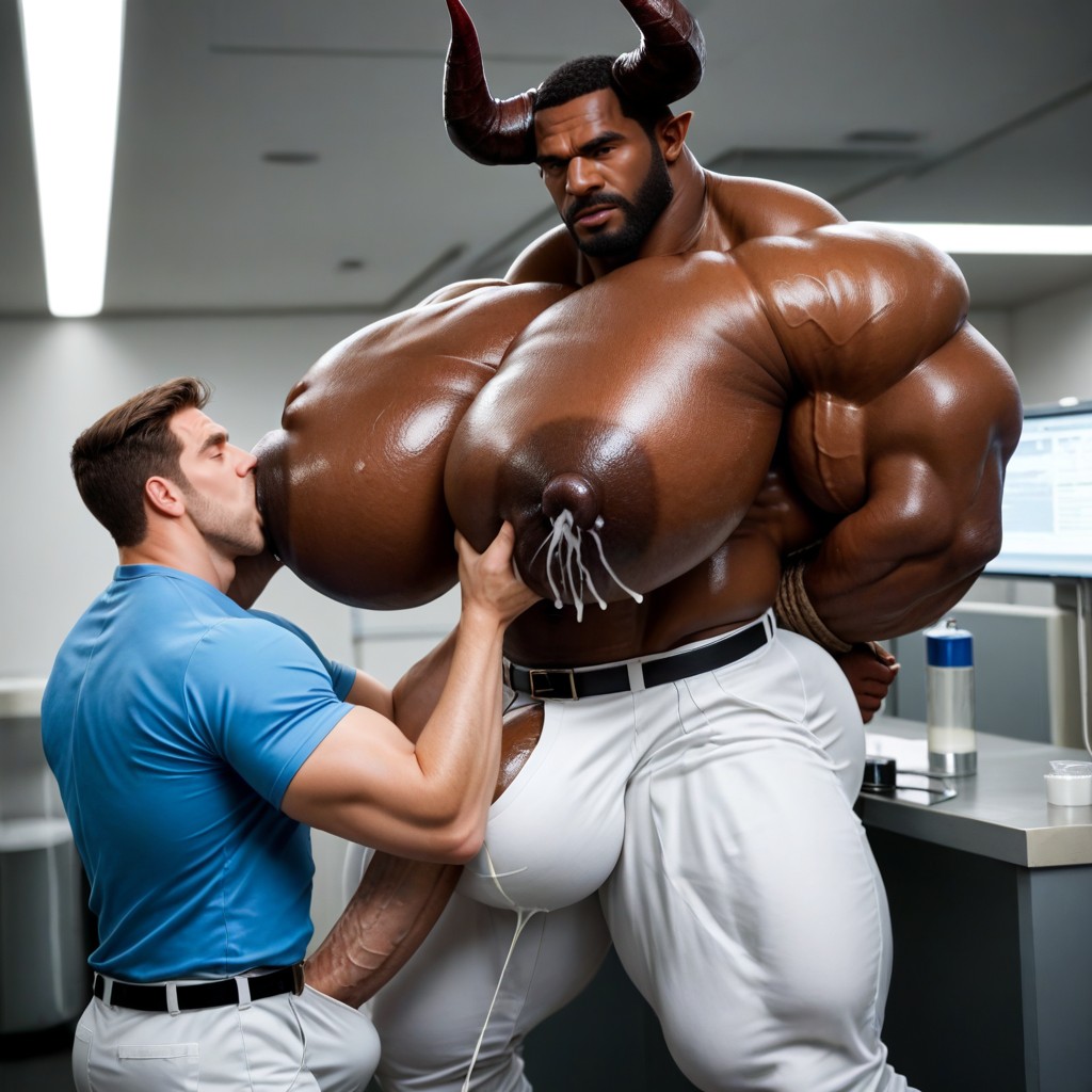 18+, Massive Muscles, Big Nipples AI Gay Porn