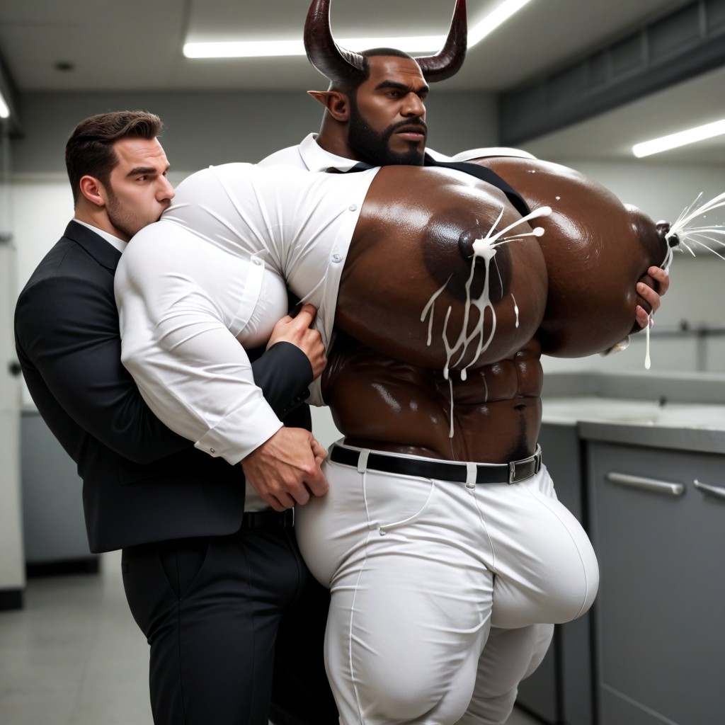 Big Bulge, Black Skin, Huge Arms AI Gay Porn