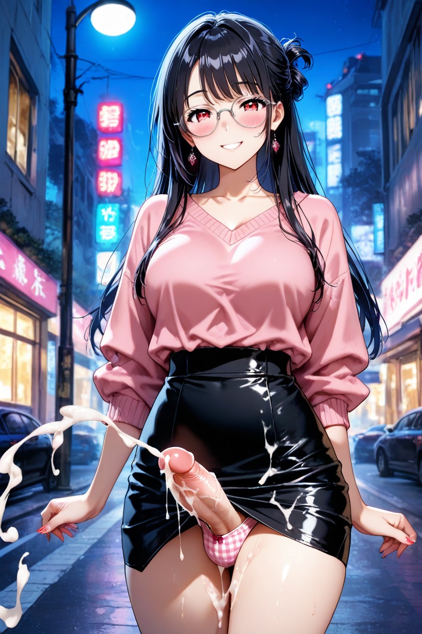 At Night, 18+, Metal Eyeglasses Hentai AI Porn