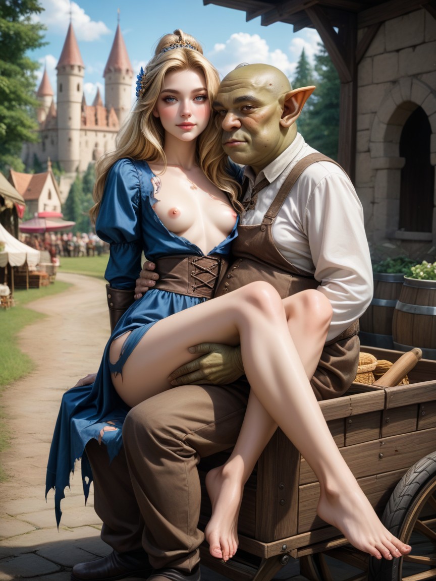 Medieval Vendors, Hairpin, Pale Skin AI Porn