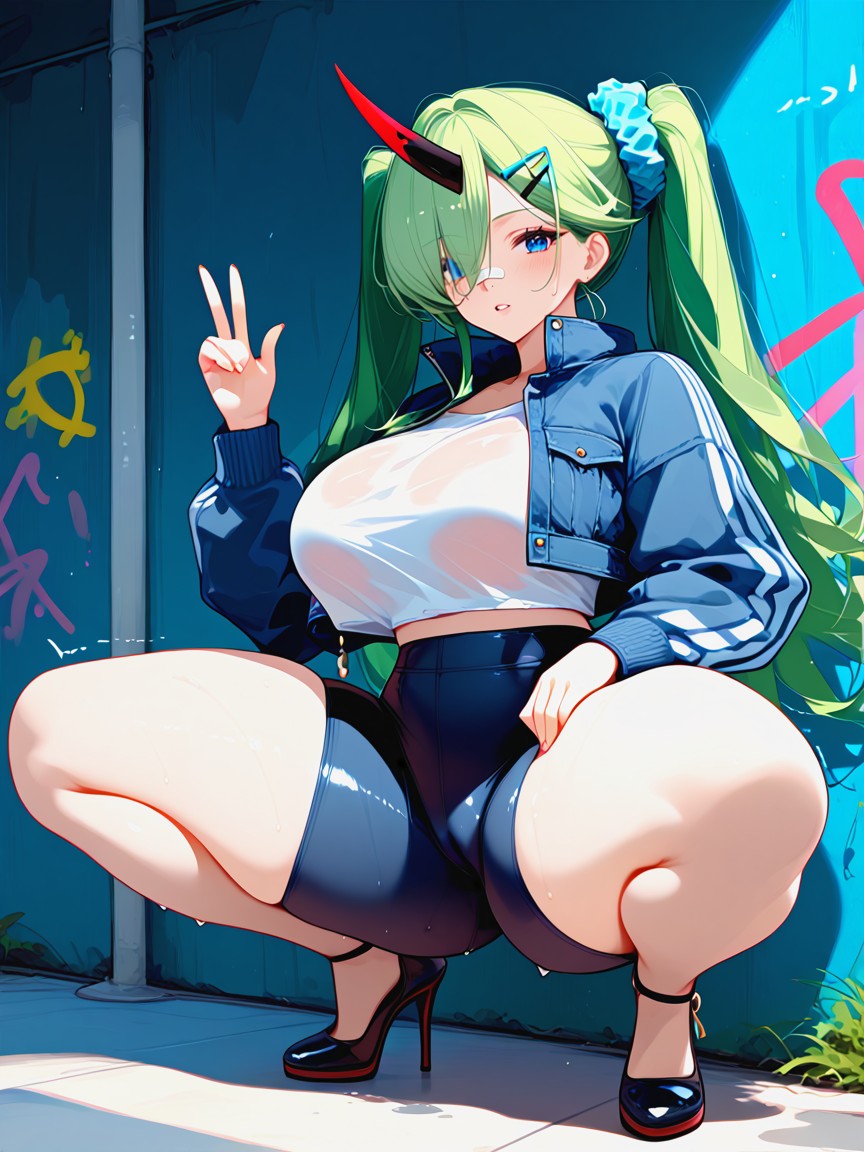 Massive Ass, Pants, Colored Skin Hentai AI Porn