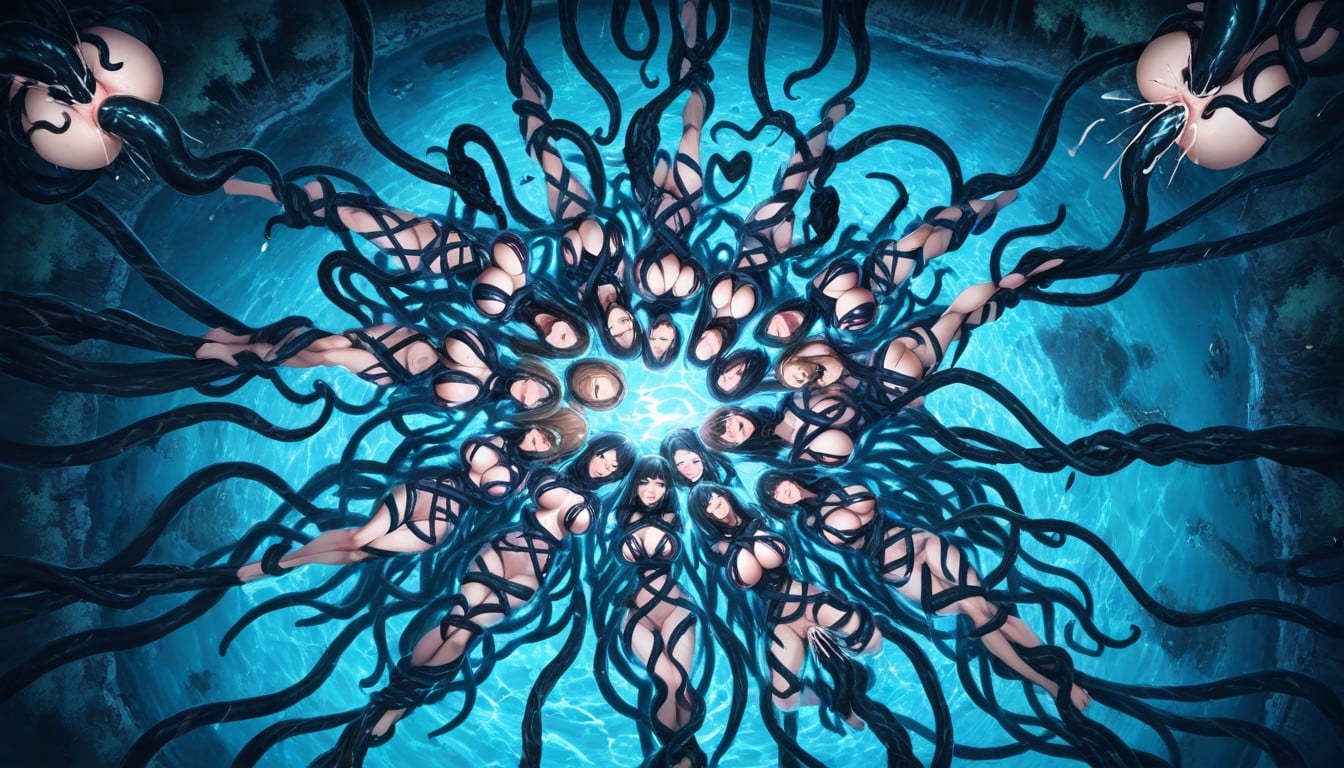 Tentacles To Big To Fit, A Pale Ginger Woman Among A Harem Of Brunette Women, Ultraskinny Hentai AI Porn