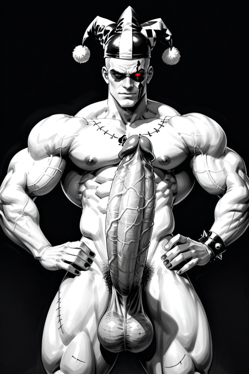 Picture Surrounding Looks Like Game Card, Huge Cock, 18+ AI Gay Porn