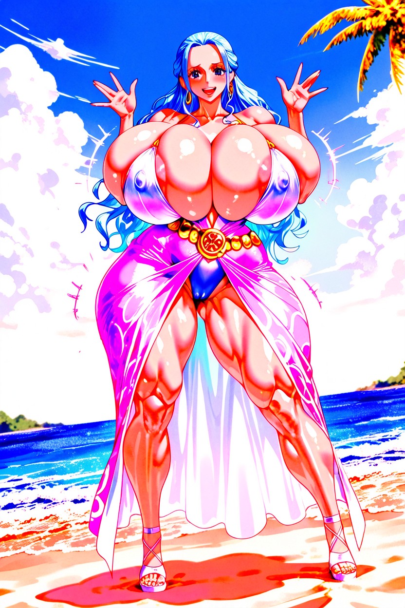 Breasts Bigger Than Body, Nefertari Vivi From One Piece, Gold Accessories AI Porn
