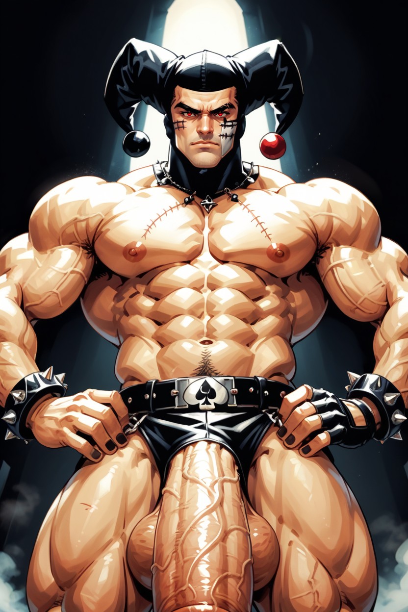 God Of Nightmare, Tattoo, Picture Surrounding Looks Like Game Card AI Gay Porn