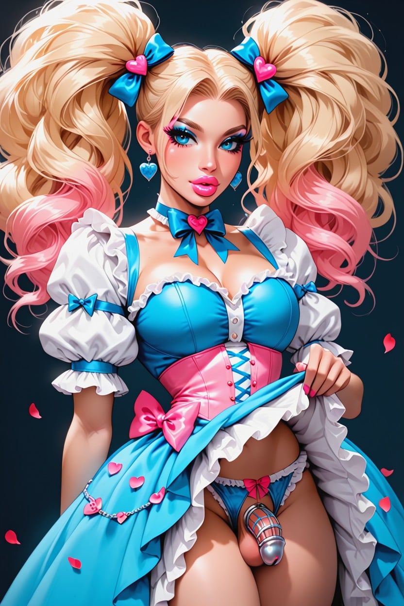 Cock Ring, Crossdressing Gay Sissified Male, Huge Lips Hentai AI Porn