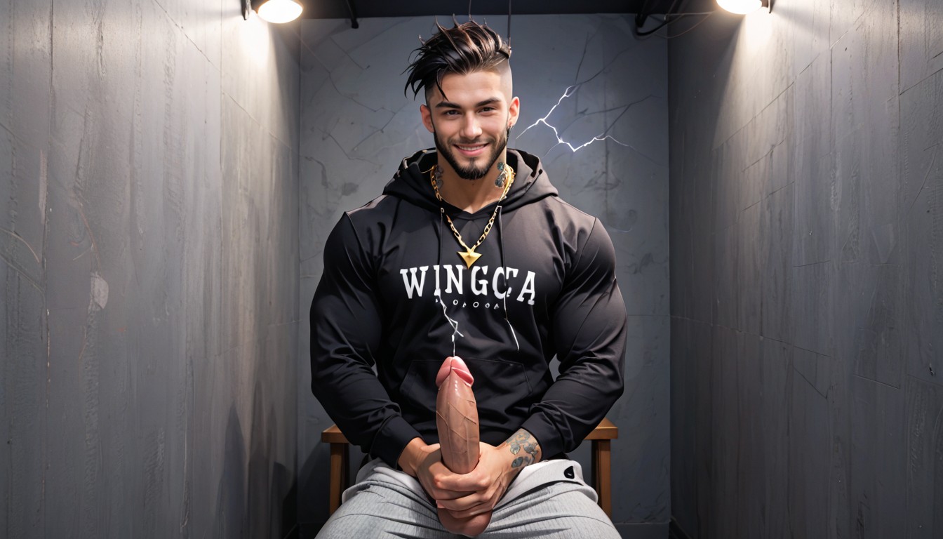 Huge Thick Vibrating Bbc Cock Looks Like Dildo, Venezolano, Lines Of White Powder AI Gay Porn