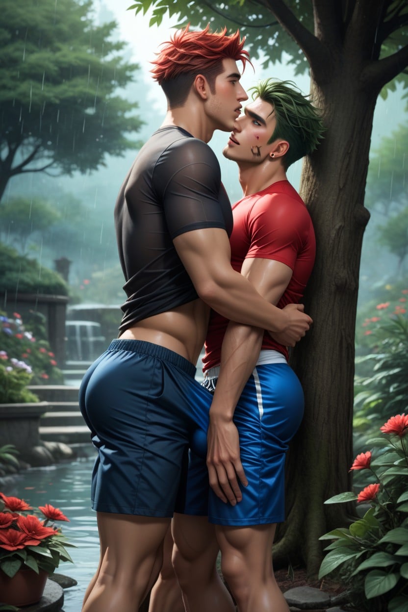 People In Background, See Through Clothing, Balls AI Gay Porn