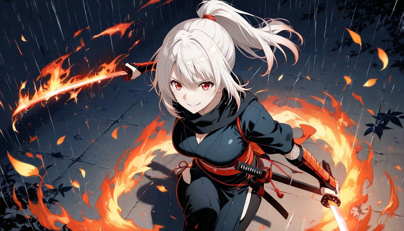 Cinematic Composition, Twisting Her Body Gracefully As She Dodges An Attack, Ethereal Lighting Hentai AI Porn