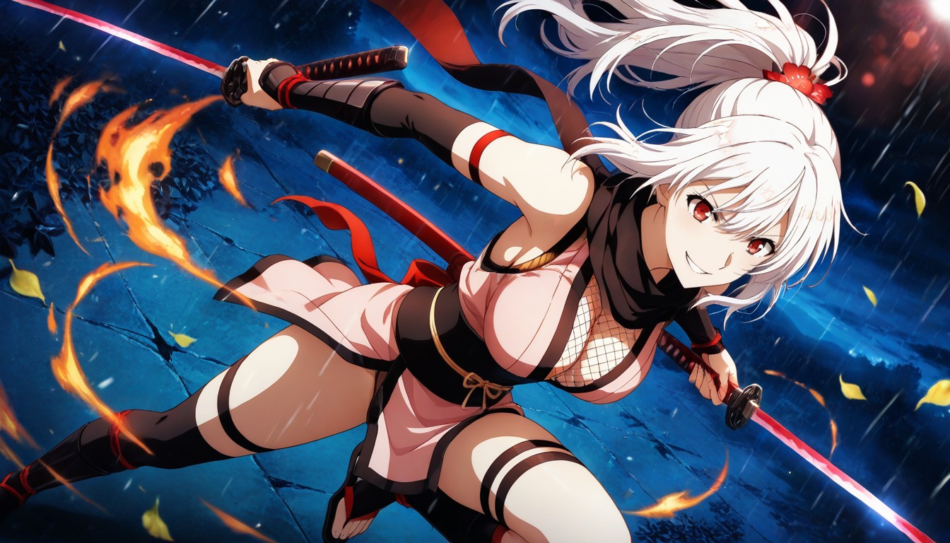 Twisting Her Body Gracefully As She Dodges An Attack, Deep Perspective, Lens Flares Hentai AI Porn