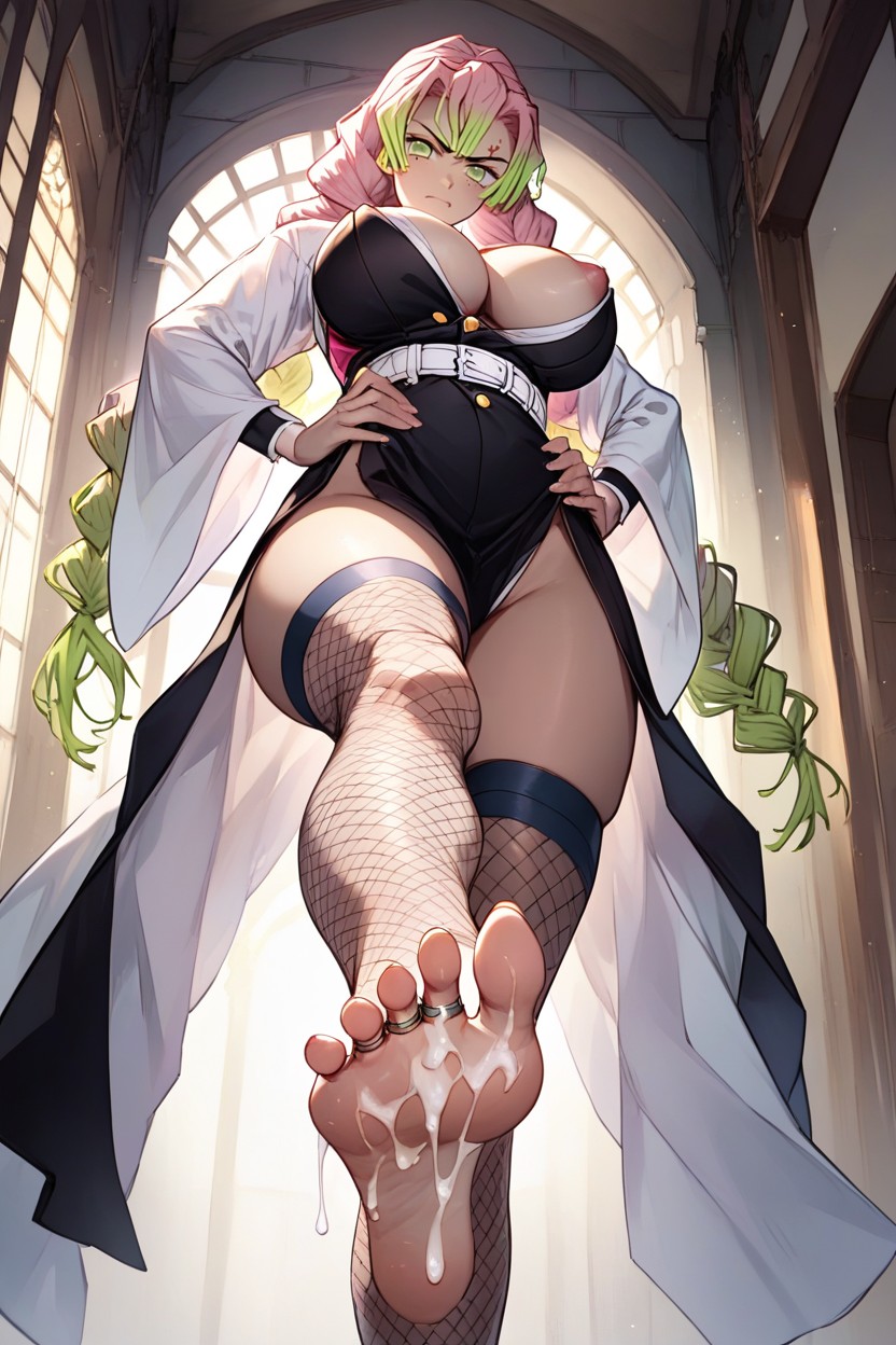 Mitsuri Kanroji From Kimetsu No Yaiba, Backlit, Pink Hair Hentai AI Porn