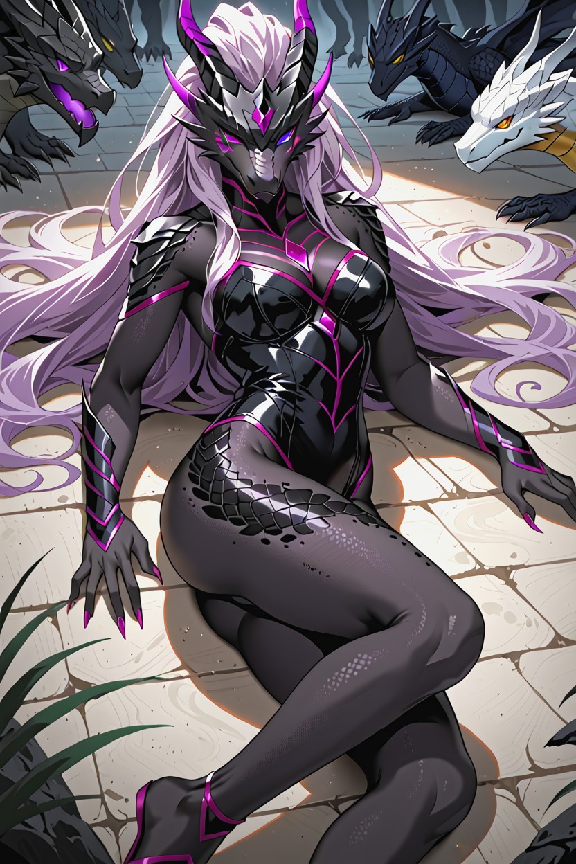 Sexual Arousal, Detailed Scales, Dragoness Furry KI Porno