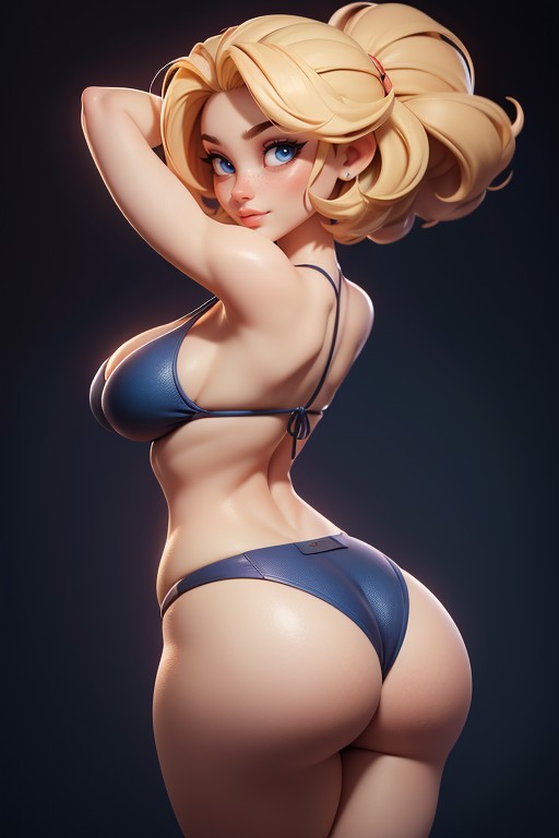 Bikini, Arms Up In Front Of Face, Curvy Hips Hentai AI Porn