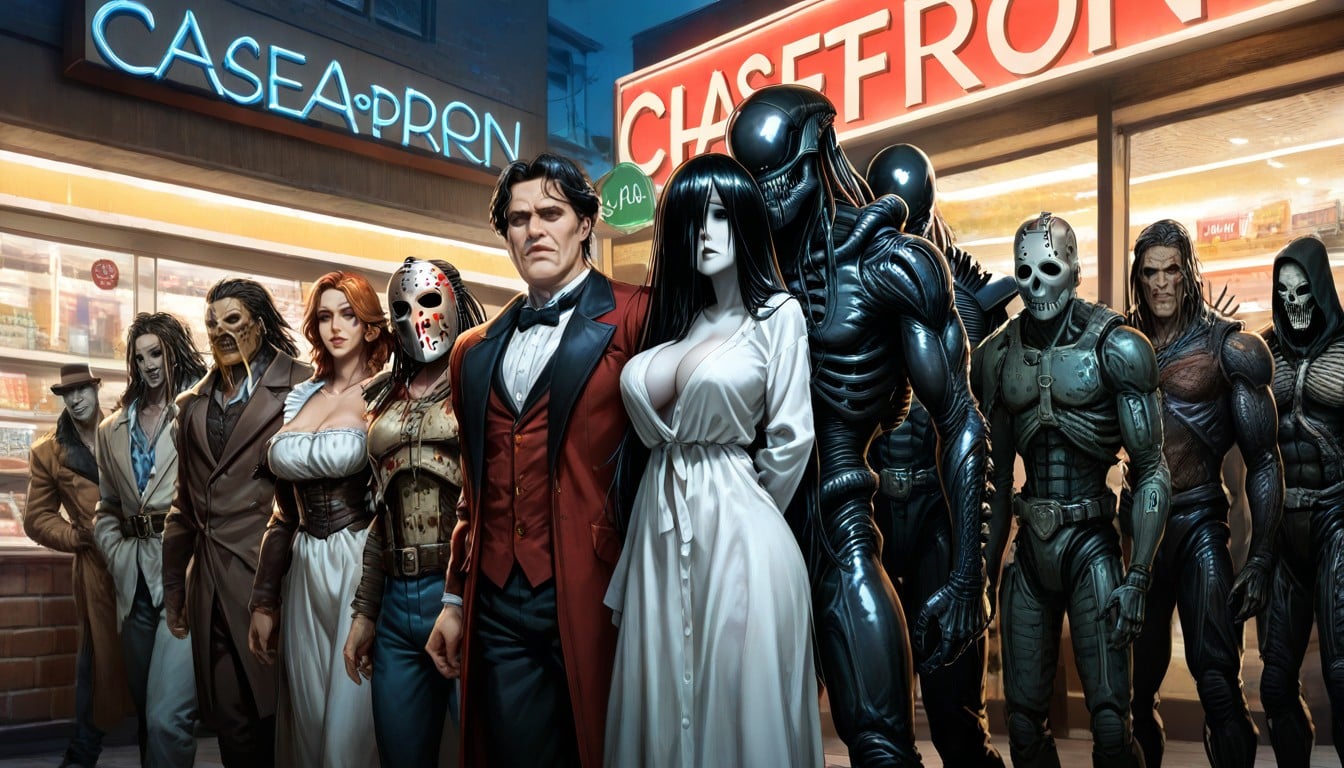 All Characters Facing The Same Directon, Alien, Michael Myers AI Porn