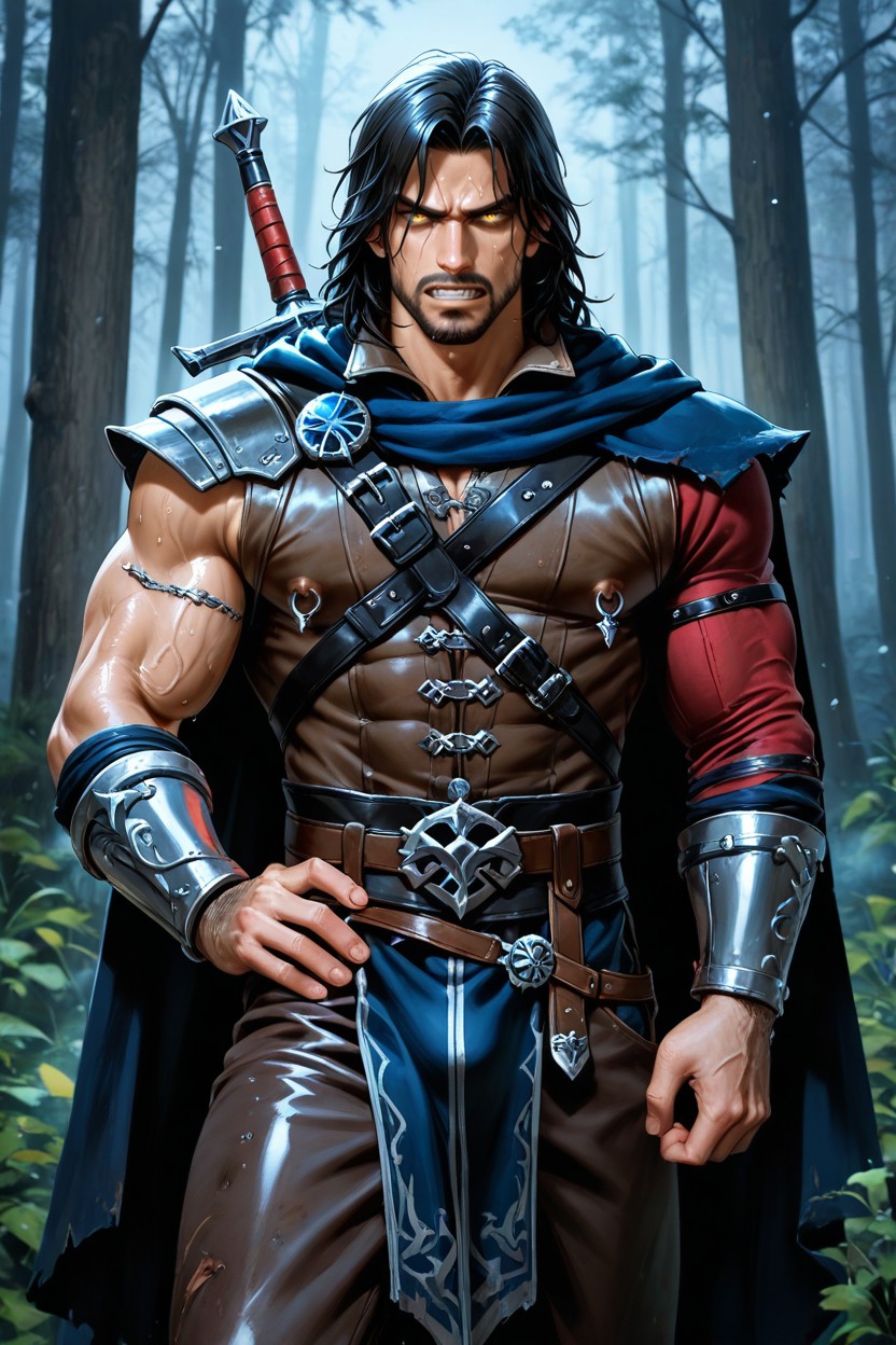 Foggy Forest, Handsome Face, Clenched Teeth Porno IA Gay
