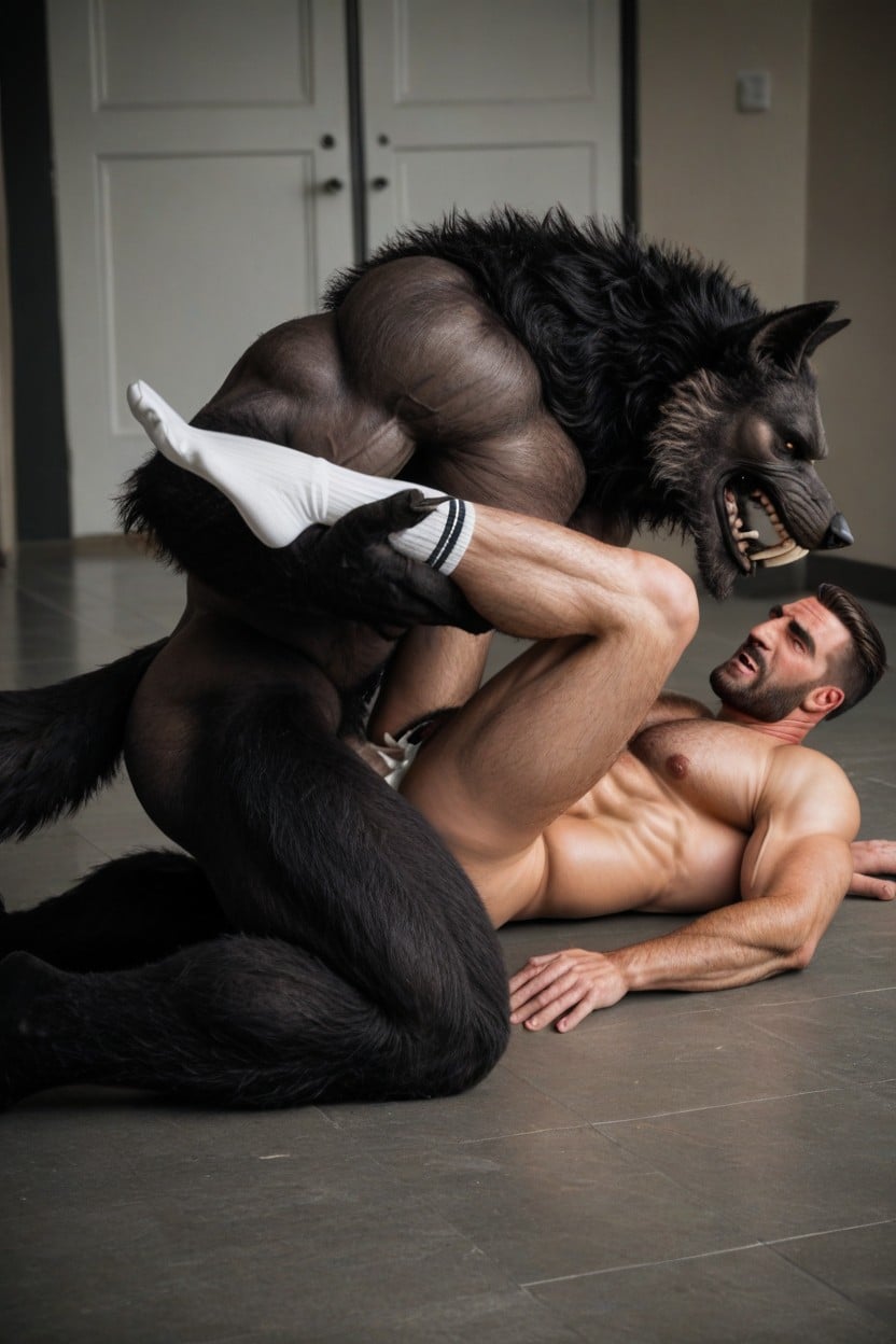Giant Werewolf Fucking Male Transman, Bouche Bée, Male Transman Dripping Love Juices In Her Pussy Porno IA Gay